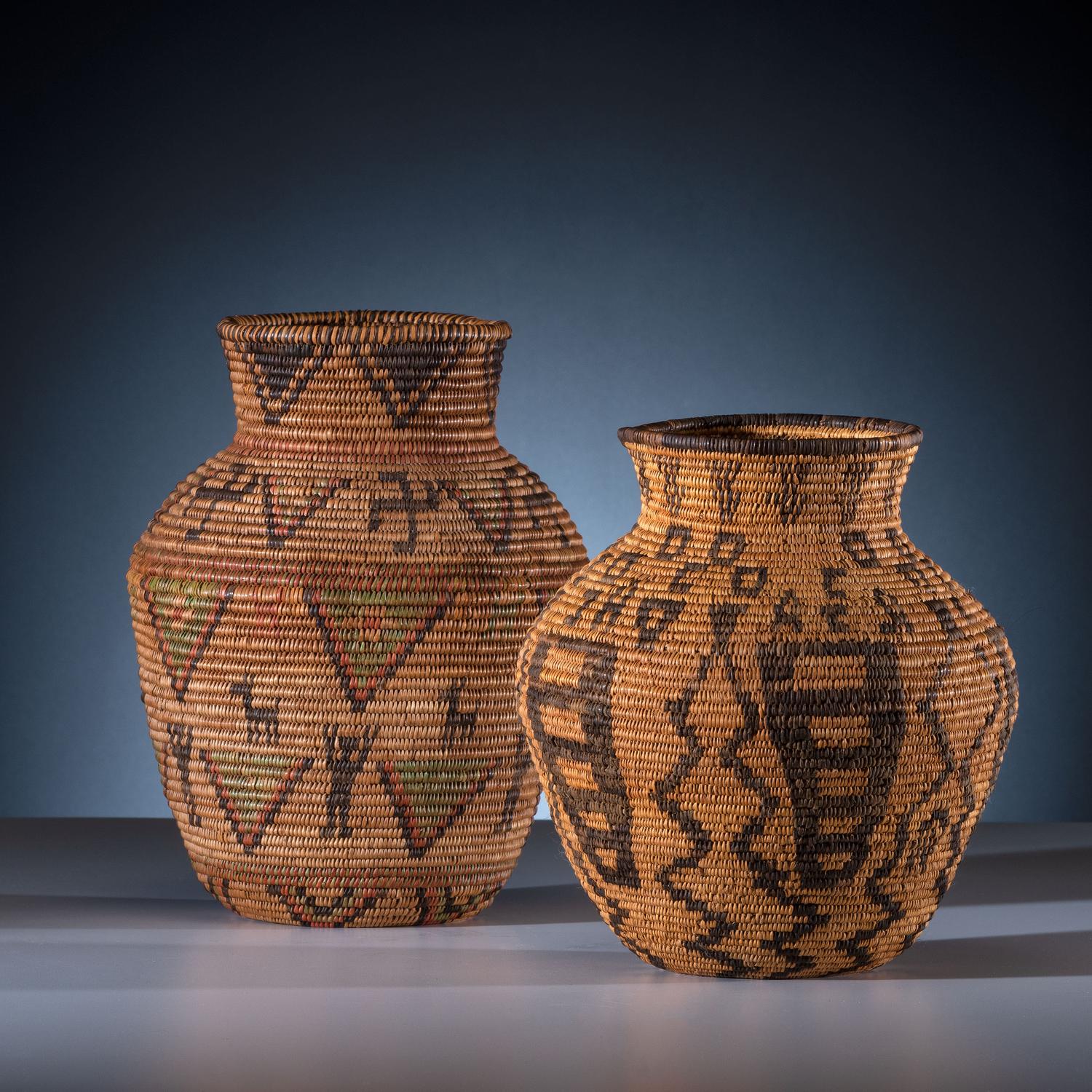 Apache Polychrome Figural Basket