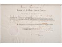 BUCHANAN, James (1791-1868). Partly printed document signed ("James Buchanan"), as President, countersigned by Jeremiah S. Black (1810-1883), Secretary of State. 21 February 1861.