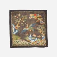A group of three Chinese embroidered silk textiles 刺繡一組三件 Qing dynasty ?