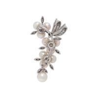 CULTURED PEARL AND DIAMOND PENDANT/BROOCH