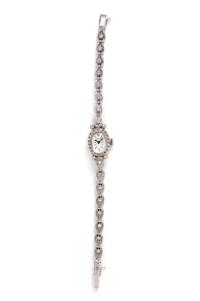 HAMILTON, 14K WHITE GOLD AND DIAMOND WRISTWATCH