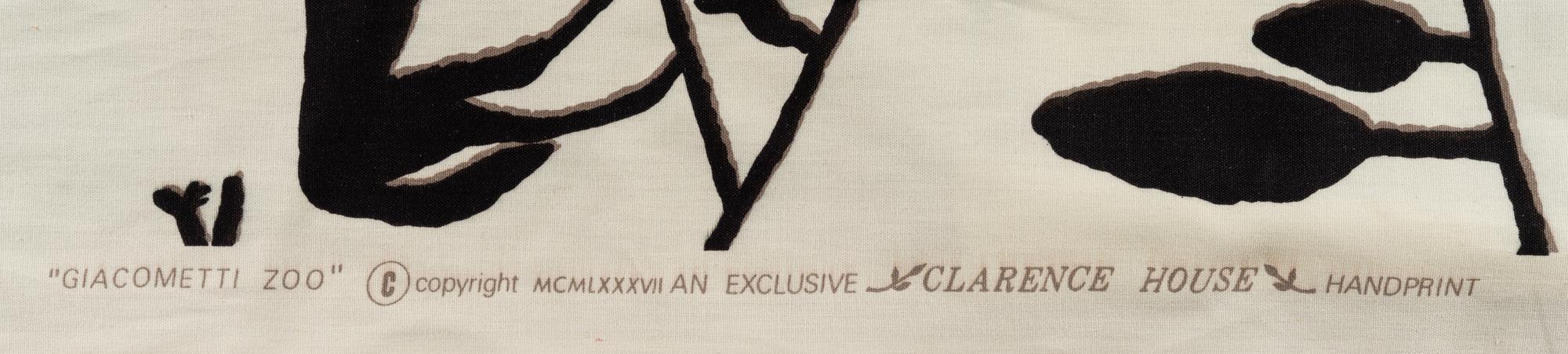 Giacometti Zoo Textile, c. 1987