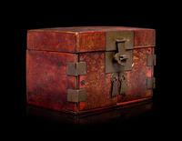 A Chinese Red Lacquered Wood Document Box