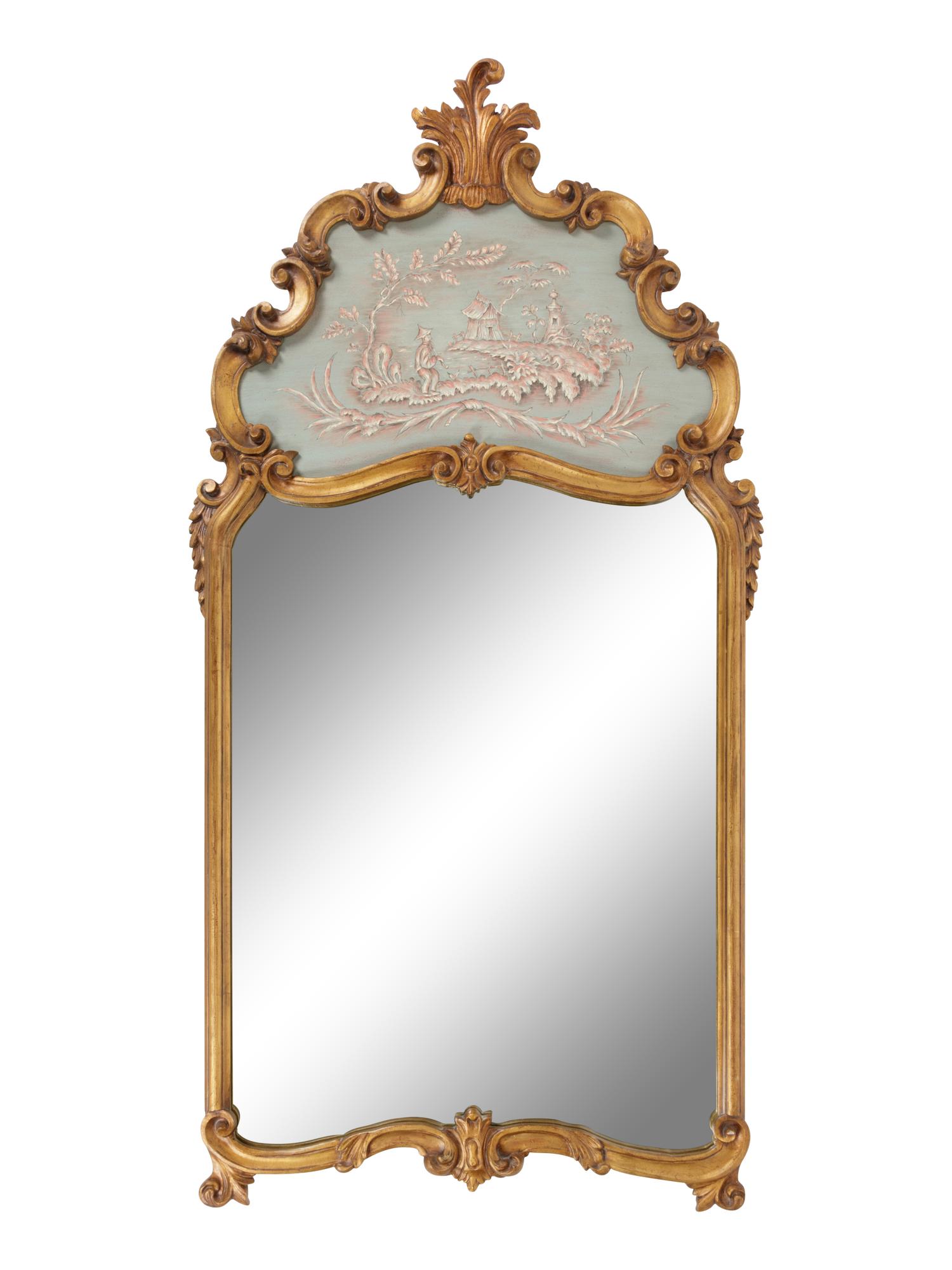 A Rococo Style Chinoiserie Decorated Mirror