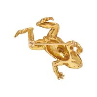 PAIR OF YELLOW GOLD FROG PINS