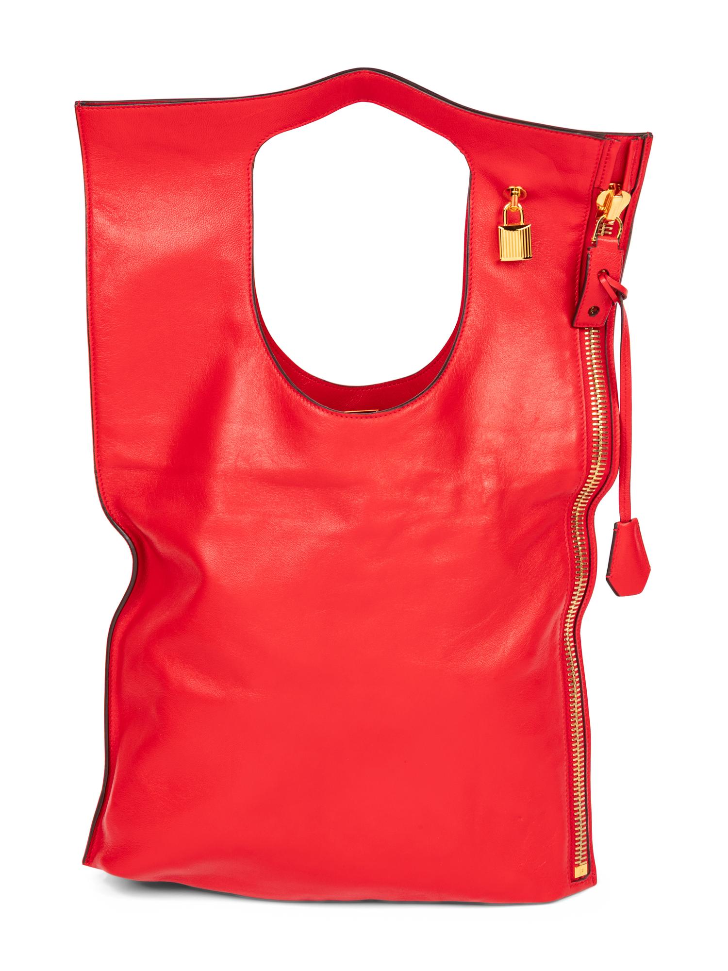 Tom Ford, Red Leather Zipper Tote