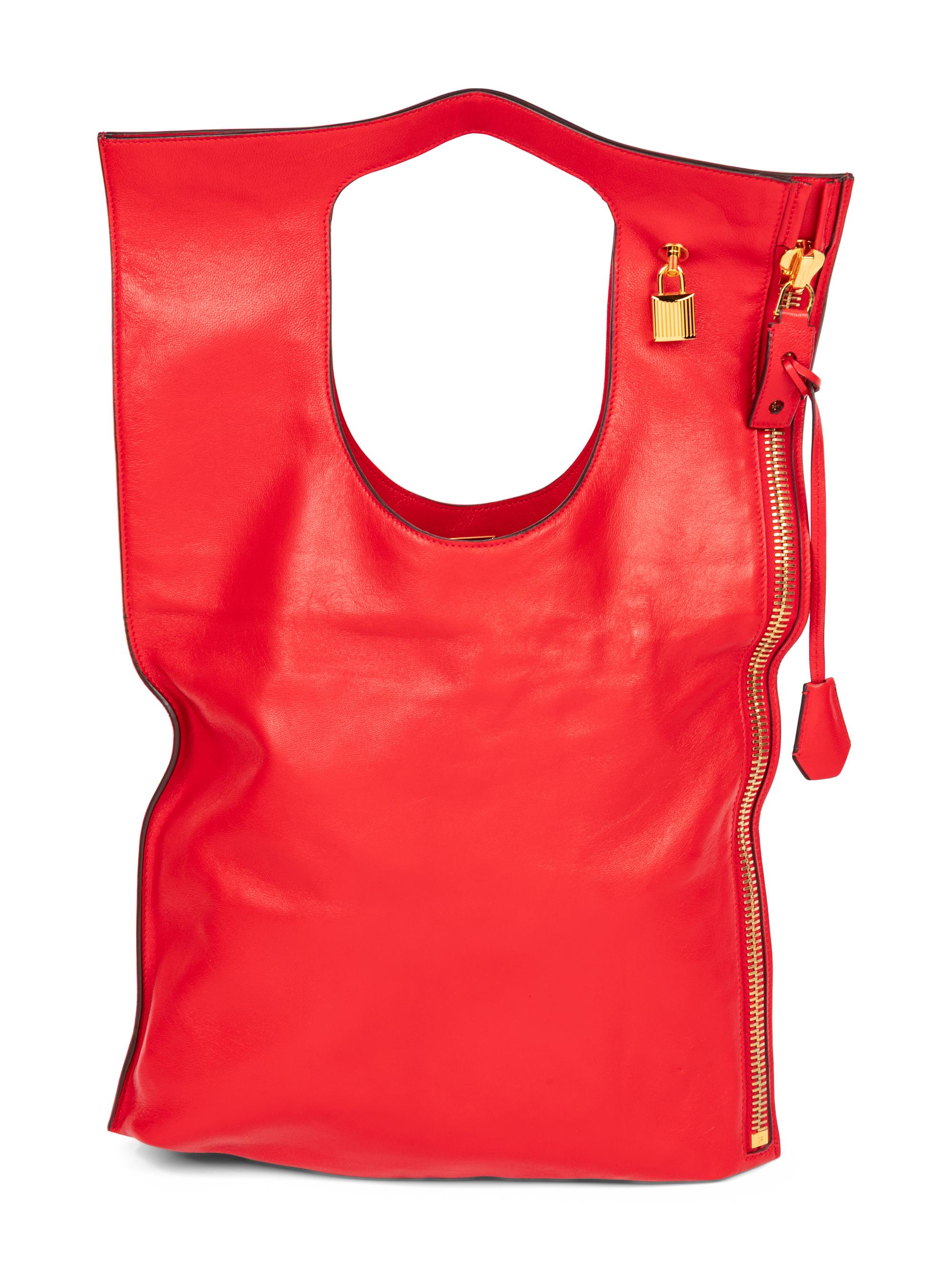 Tom Ford, Red Leather Zipper Tote