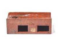 A Glazed Redware Inkstand, Inscribed, "Windsor Forge" and Dated "1823," Pennsylvania