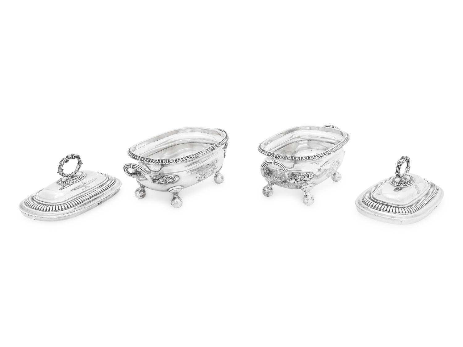 A Pair of George III Silver Sauce Tureens