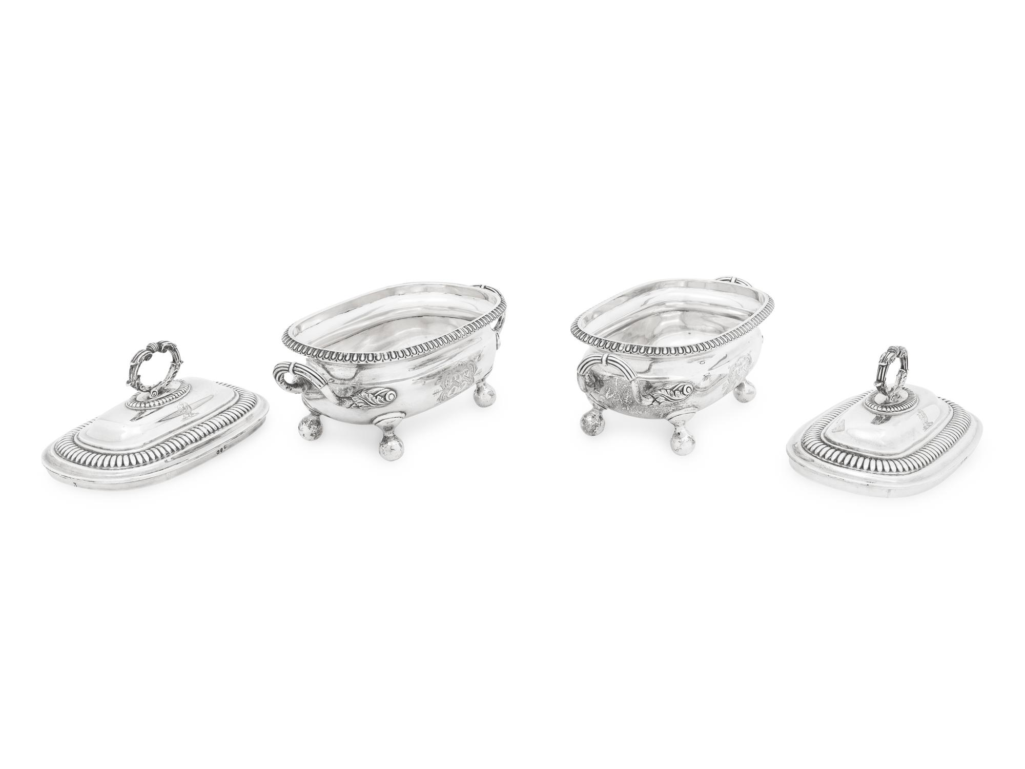 A Pair of George III Silver Sauce Tureens