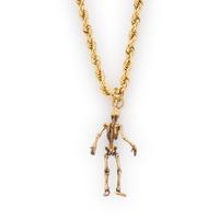 YELLOW GOLD SKELETON PENDANT NECKLACE