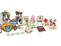 A Collection of Limoges Painted Porcelain Miniature Boxes