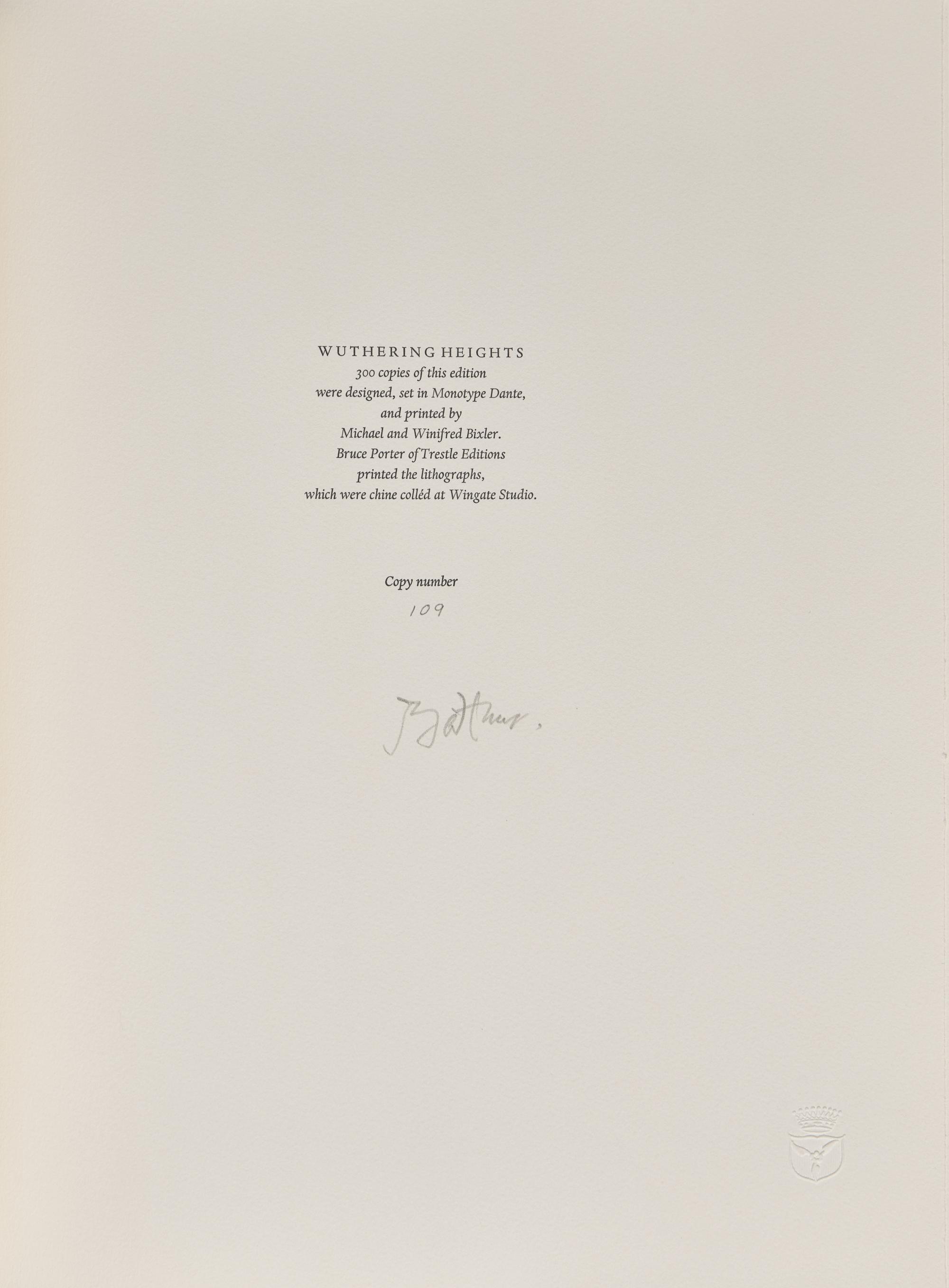 [Limited Editions Club] Bronte, Emily. Wuthering Heights