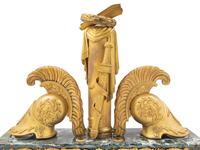 A Large Empire Style Gilt Bronze and Vert de Mer Marble Ink Stand