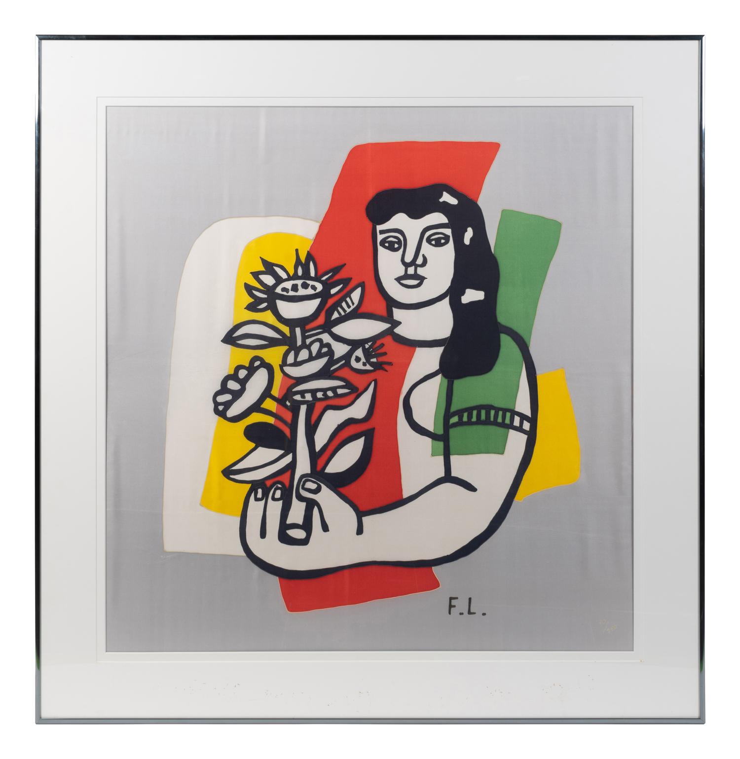 A Silk Scarf: Woman with Flower