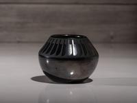 Blackware Pottery Jar, with Gunmetal Finish July 1965