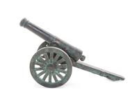 A Cast Iron Model of a Cannon, Length 16 3/4 inches.
