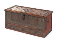 A Continental Studded Wood Trunk