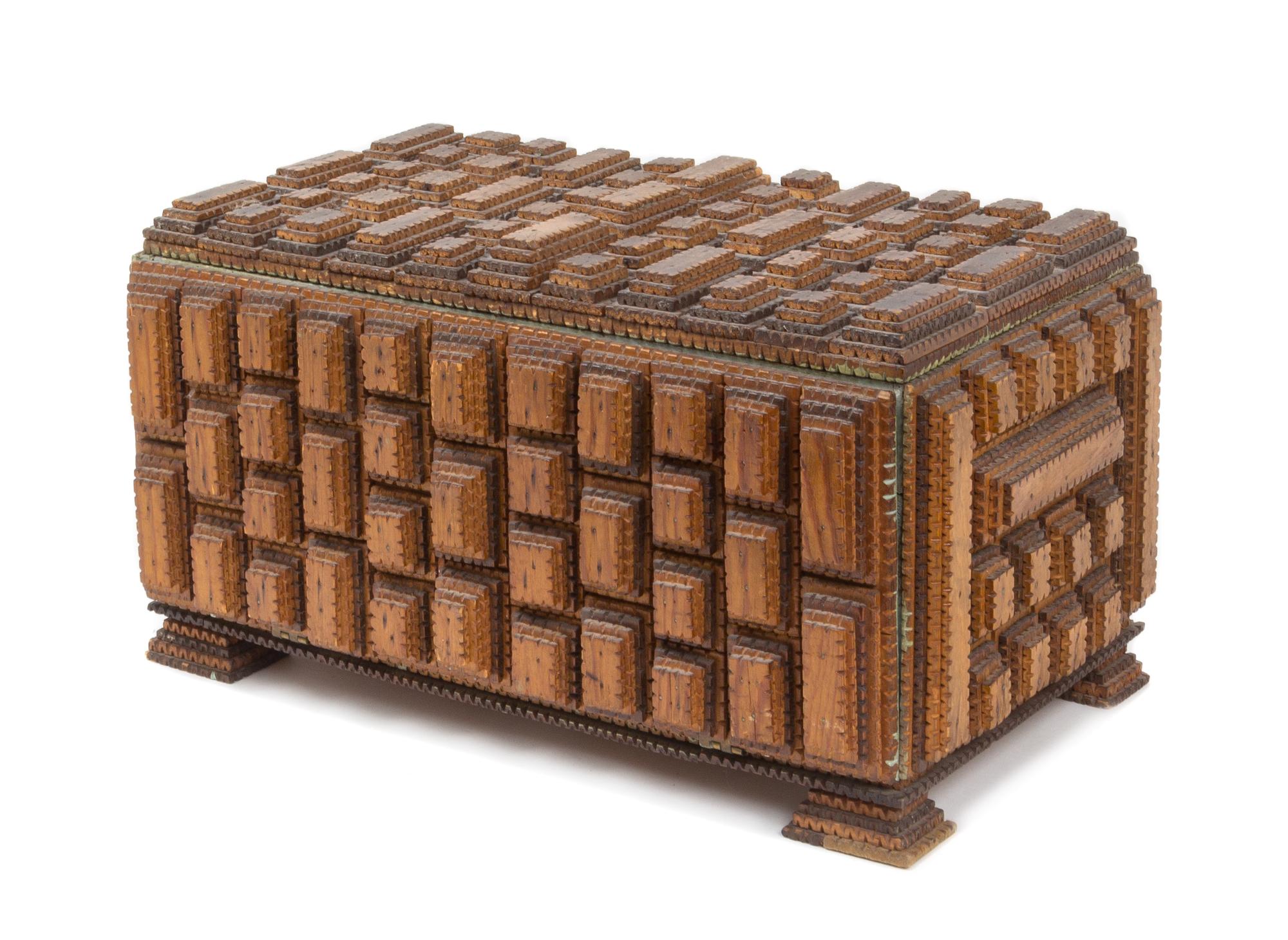 Anonymous, Mid 20th Century, A Tramp Art Puzzle Chest