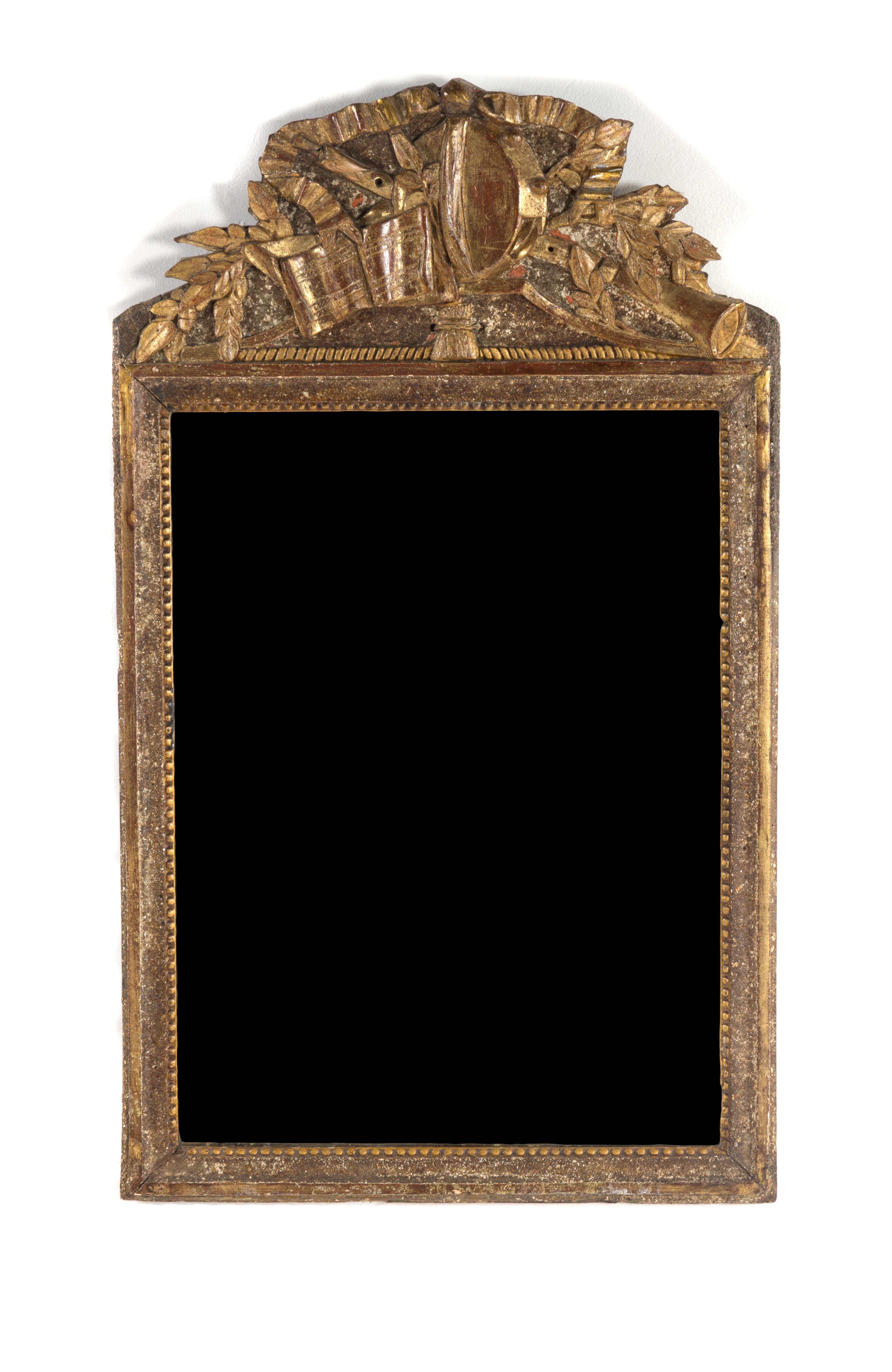 A Louis XVI Style Giltwood Mirror, Height 37 1/4 x width 21 1/2 inches.