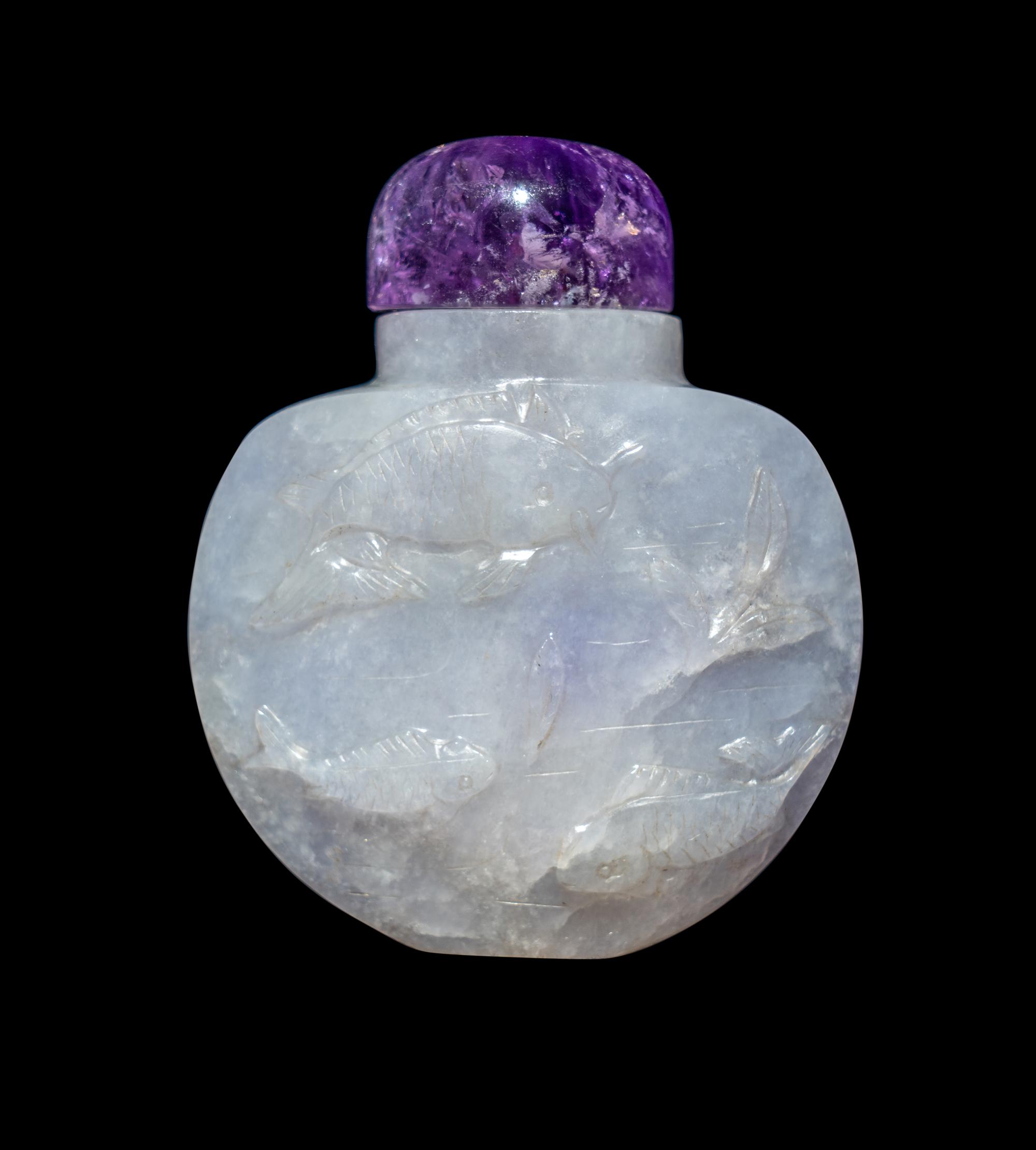 A Chinese Lavender Jadeite Snuff Bottle