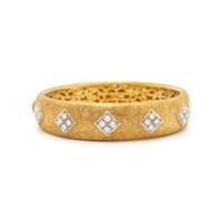 H. GOLD, BICOLOR GOLD AND DIAMOND BANGLE BRACELET