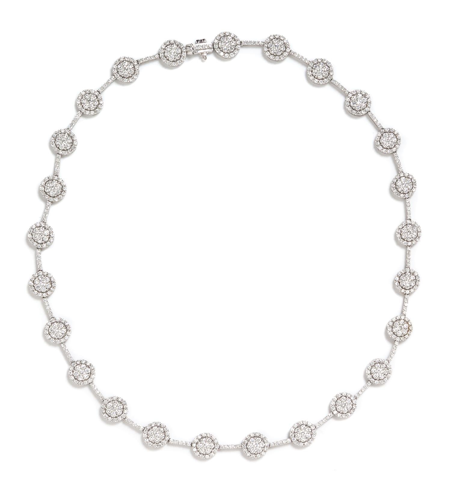 A 14 Karat White Gold and Diamond Necklace, 13.20 dwts.