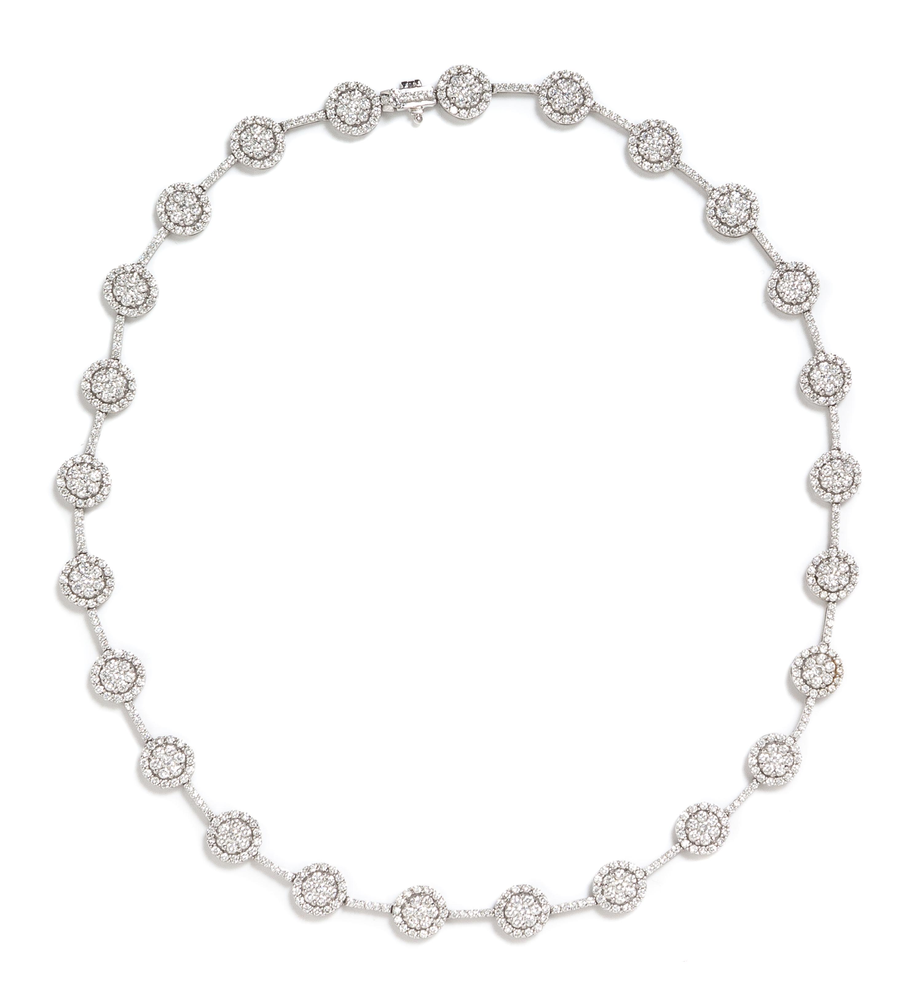 A 14 Karat White Gold and Diamond Necklace, 13.20 dwts.