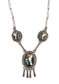 A Zuni Three Piece Set, Beverly Etsate Length of necklace 18 inches.