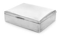A George V Silver Humidor, A & J Zimmerman, Birmingham, 1914, having a wood lined interior.