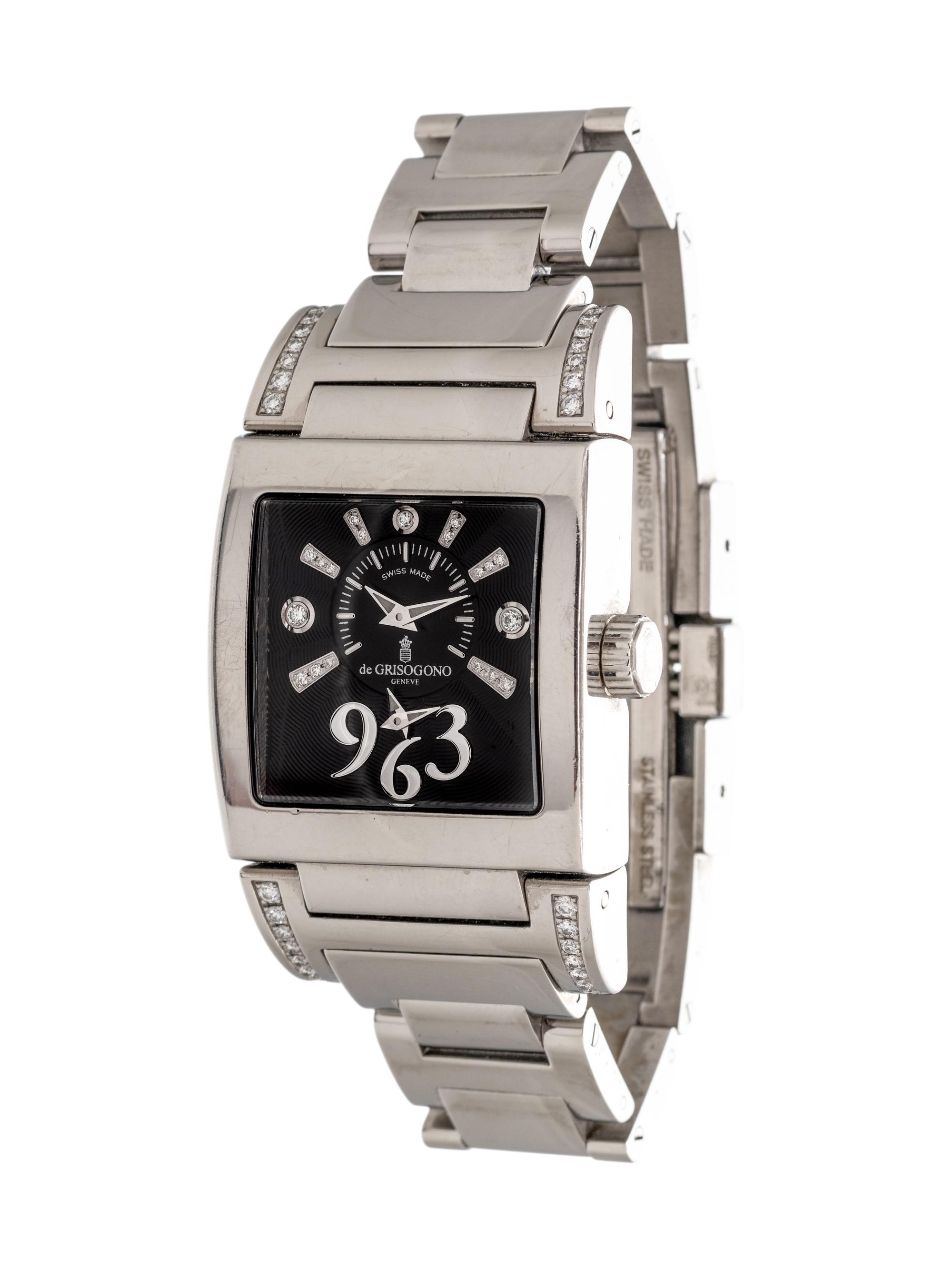 DE GRISOGONO, STAINLESS STEEL AND DIAMOND 'INSTRUMENTINO' WRISTWATCH