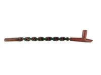 Plains Painted and Twisted Pipe Stem, with Catlinite Bowl