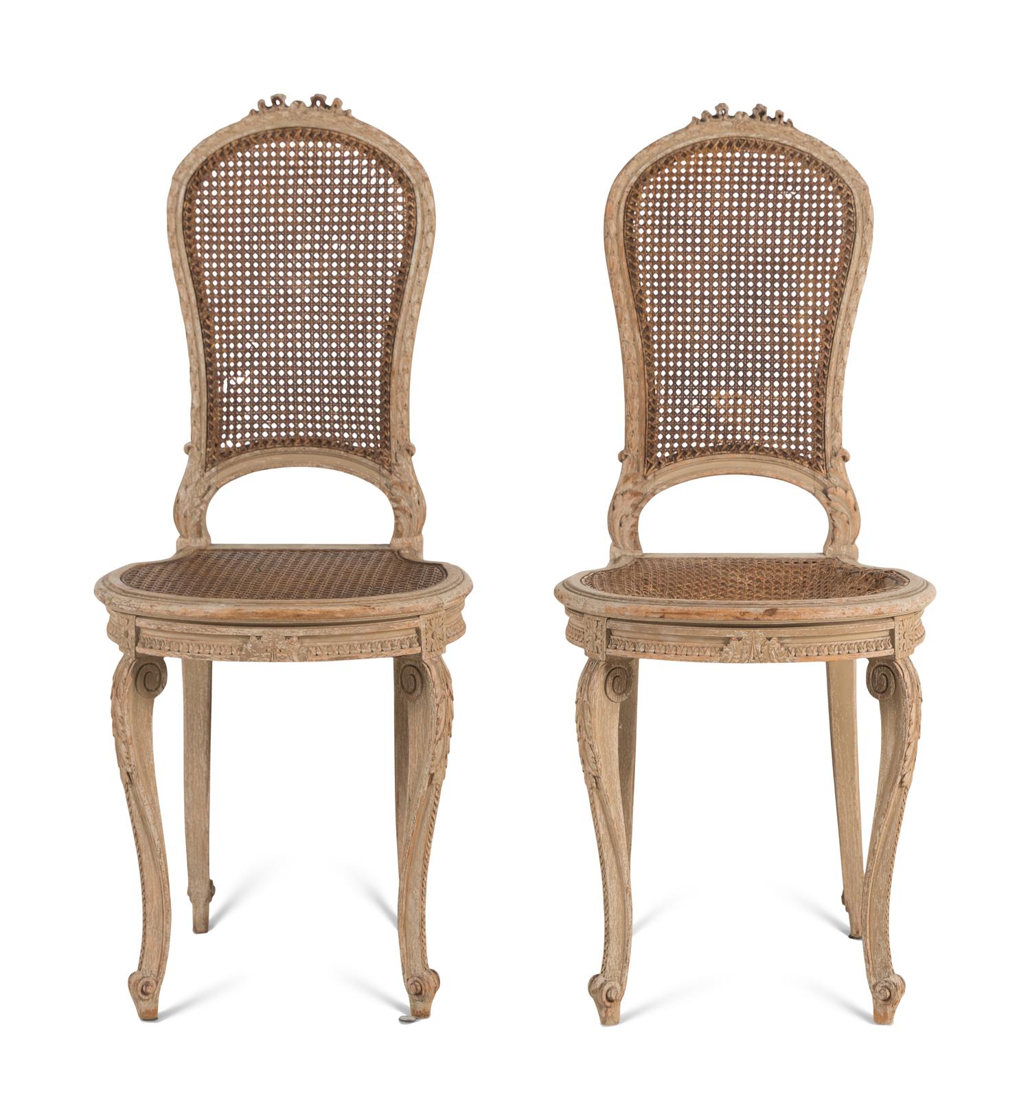 A Pair of Louis XVI Style Painted Side Chairs