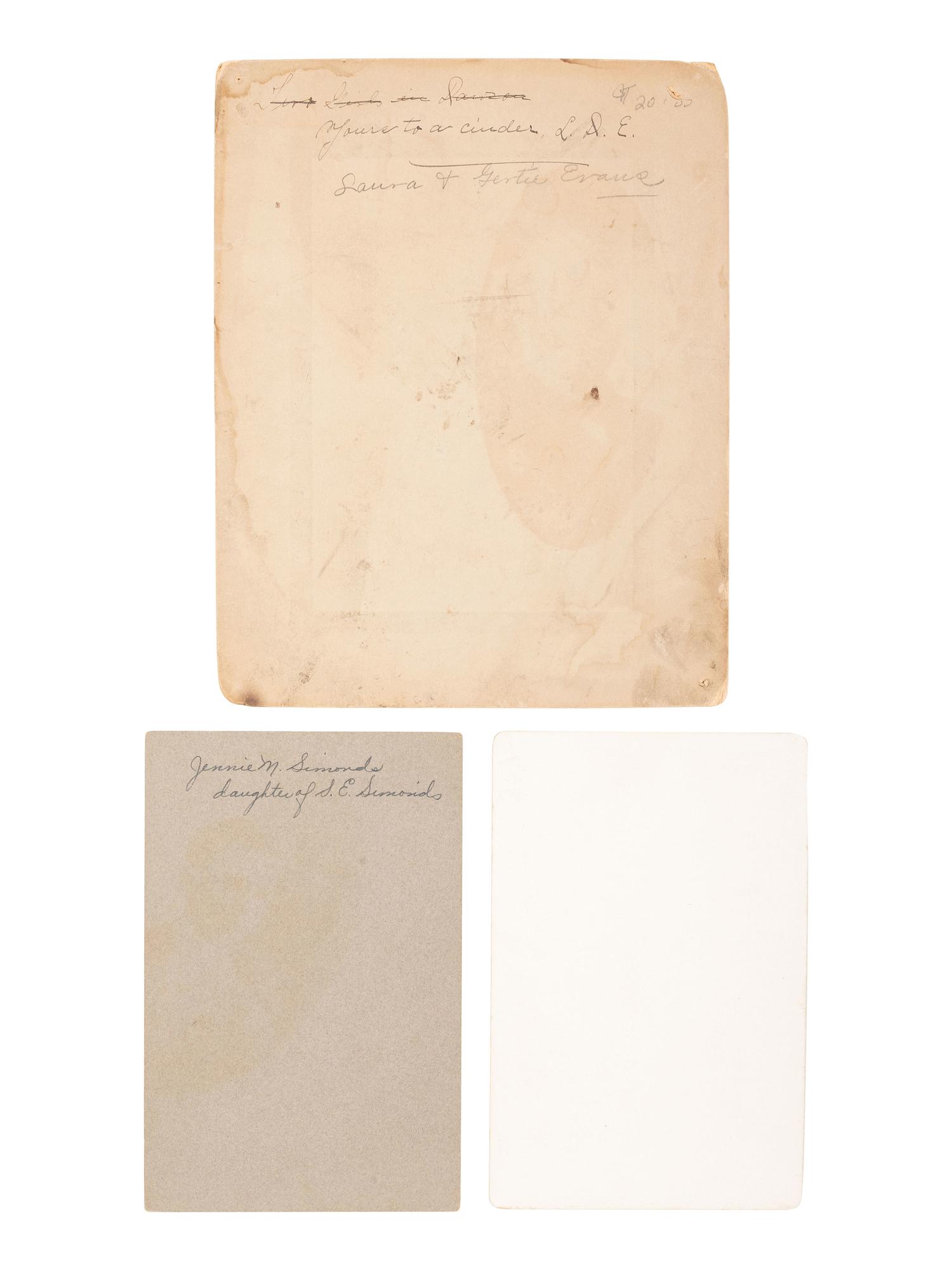 [WILD WEST SHOWS]. 4 cabinet cards of performers, incl. famed trap shooter A.H. Bogardus & his sons.