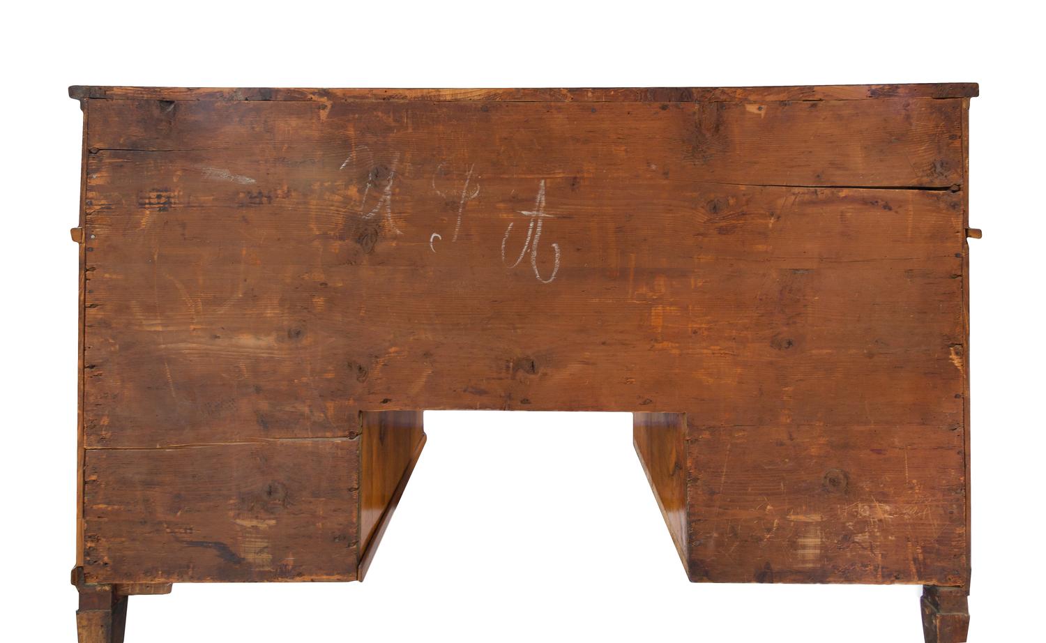 A Louis XVI Walnut and Fruitwood Marquetry Metamorphic Secretary Desk