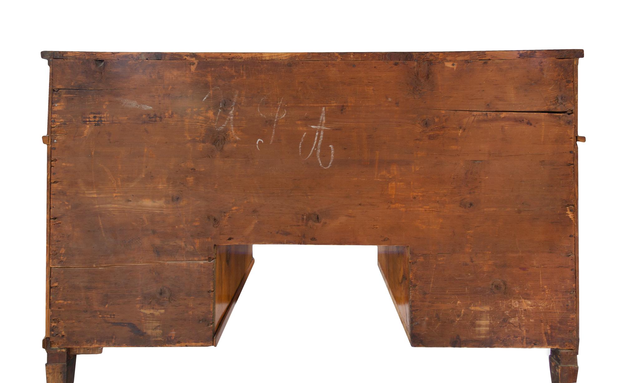 A Louis XVI Walnut and Fruitwood Marquetry Metamorphic Secretary Desk