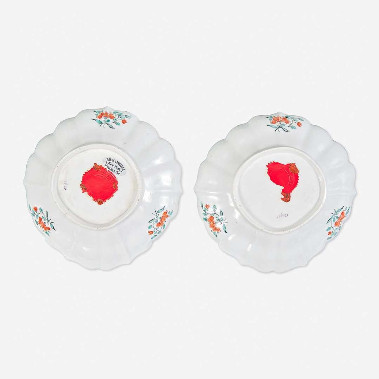 A Pair of Worcester Shaped Porcelain Plates circa 1775