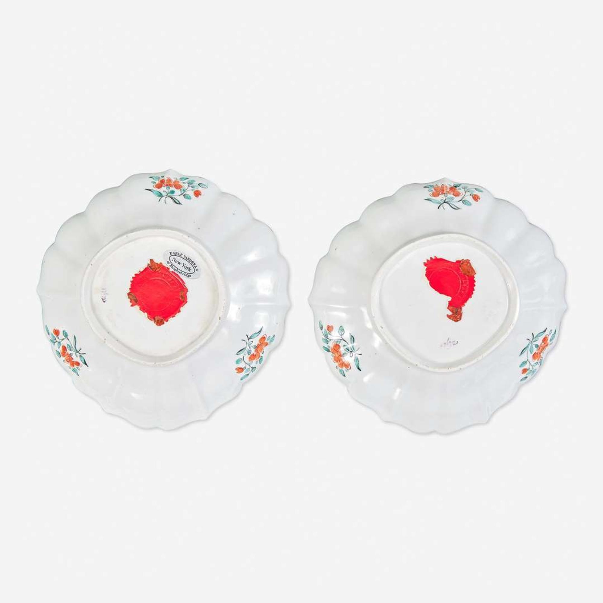 A Pair of Worcester Shaped Porcelain Plates circa 1775