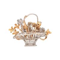 MULTIGEM AND DIAMOND FLOWER BROOCH