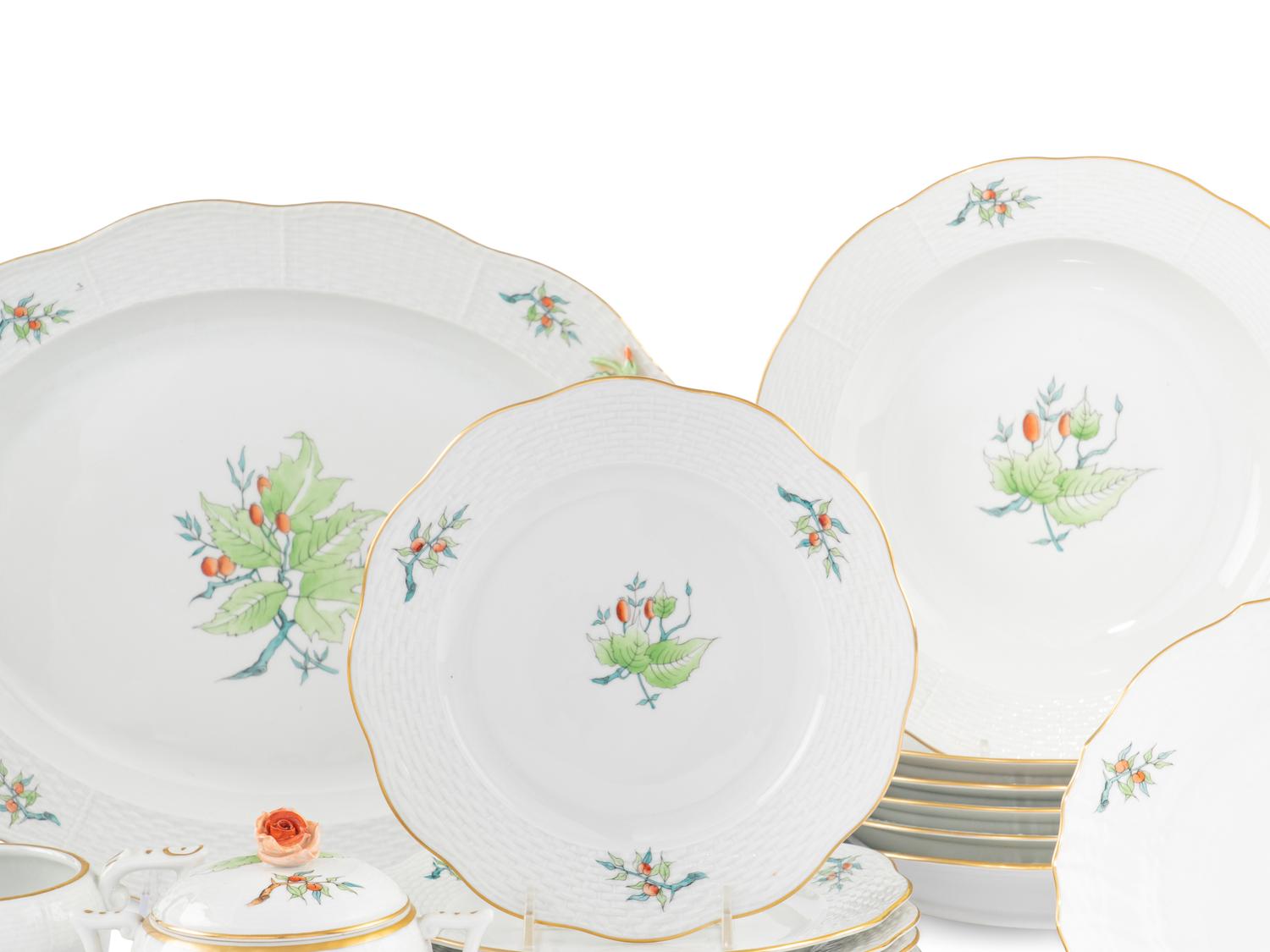 A Herend Porcelain Dinner Service