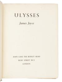 JOYCE, James (1882-1941). Ulysses . London: John Lane the Bodley Head, 1936.