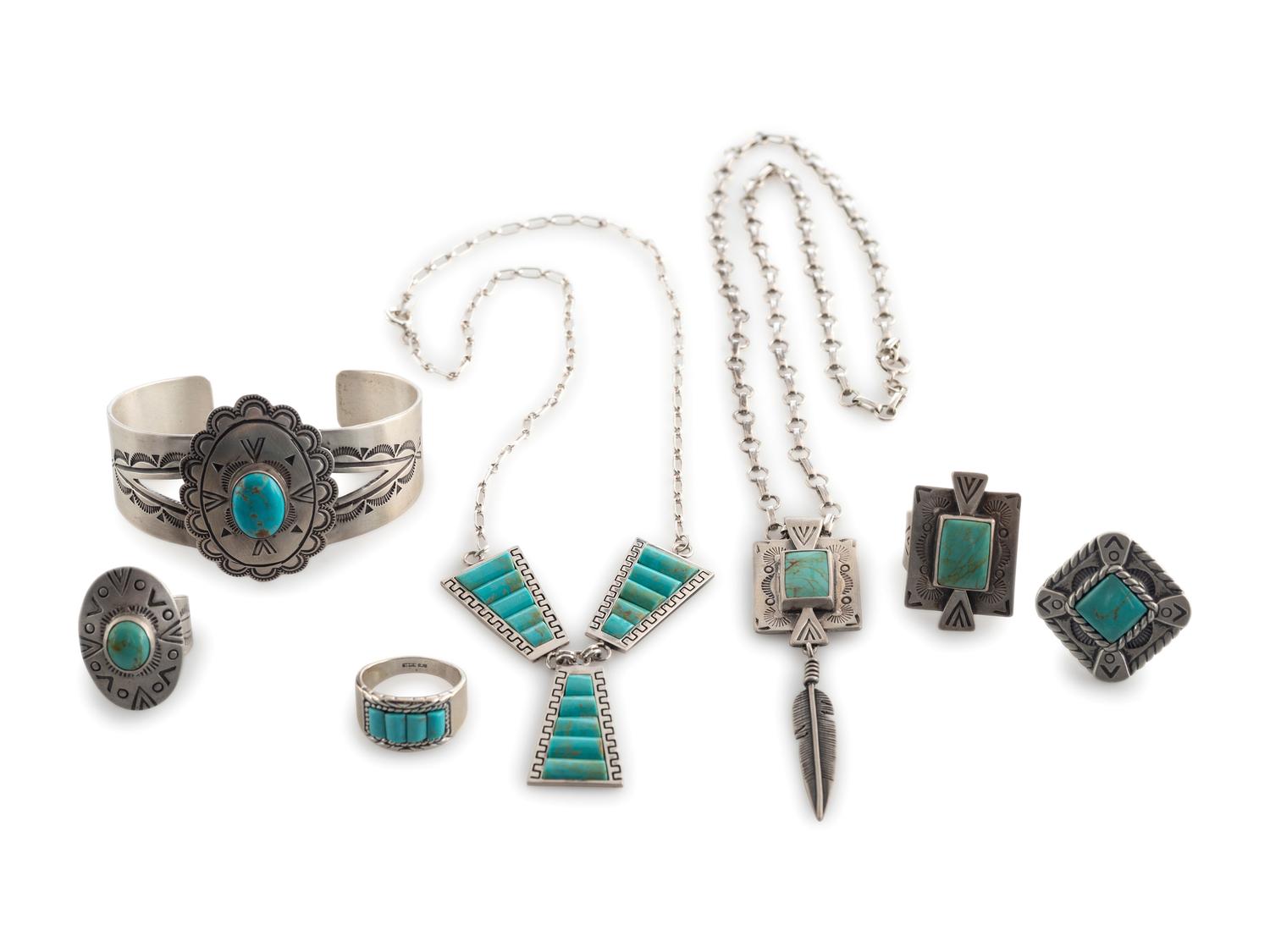 Southwestern-style Sterling Silver and Turquoise Jewelry