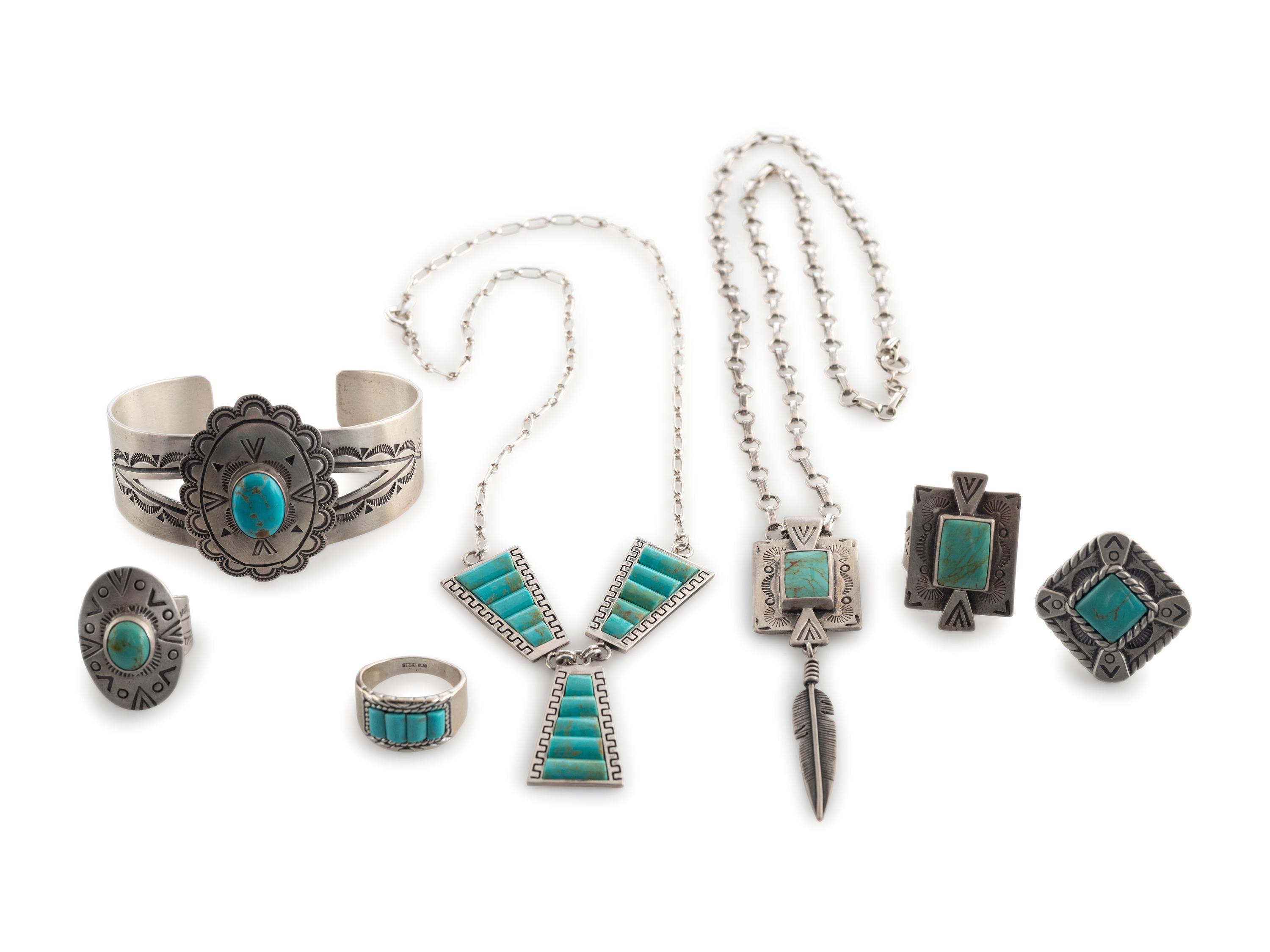 Southwestern-style Sterling Silver and Turquoise Jewelry