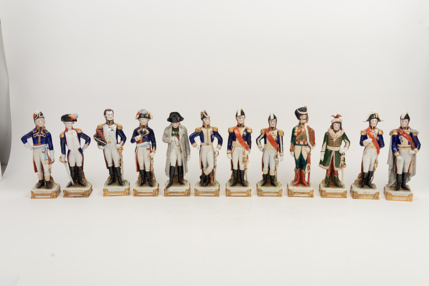 Twelve Scheibe-Alsbach Porcelain Figures of Napoleonic Soldiers