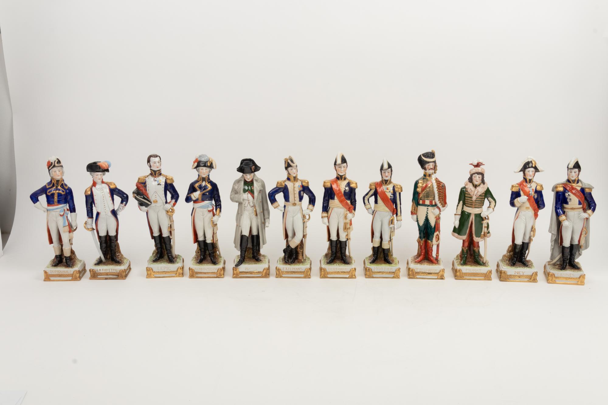 Twelve Scheibe-Alsbach Porcelain Figures of Napoleonic Soldiers