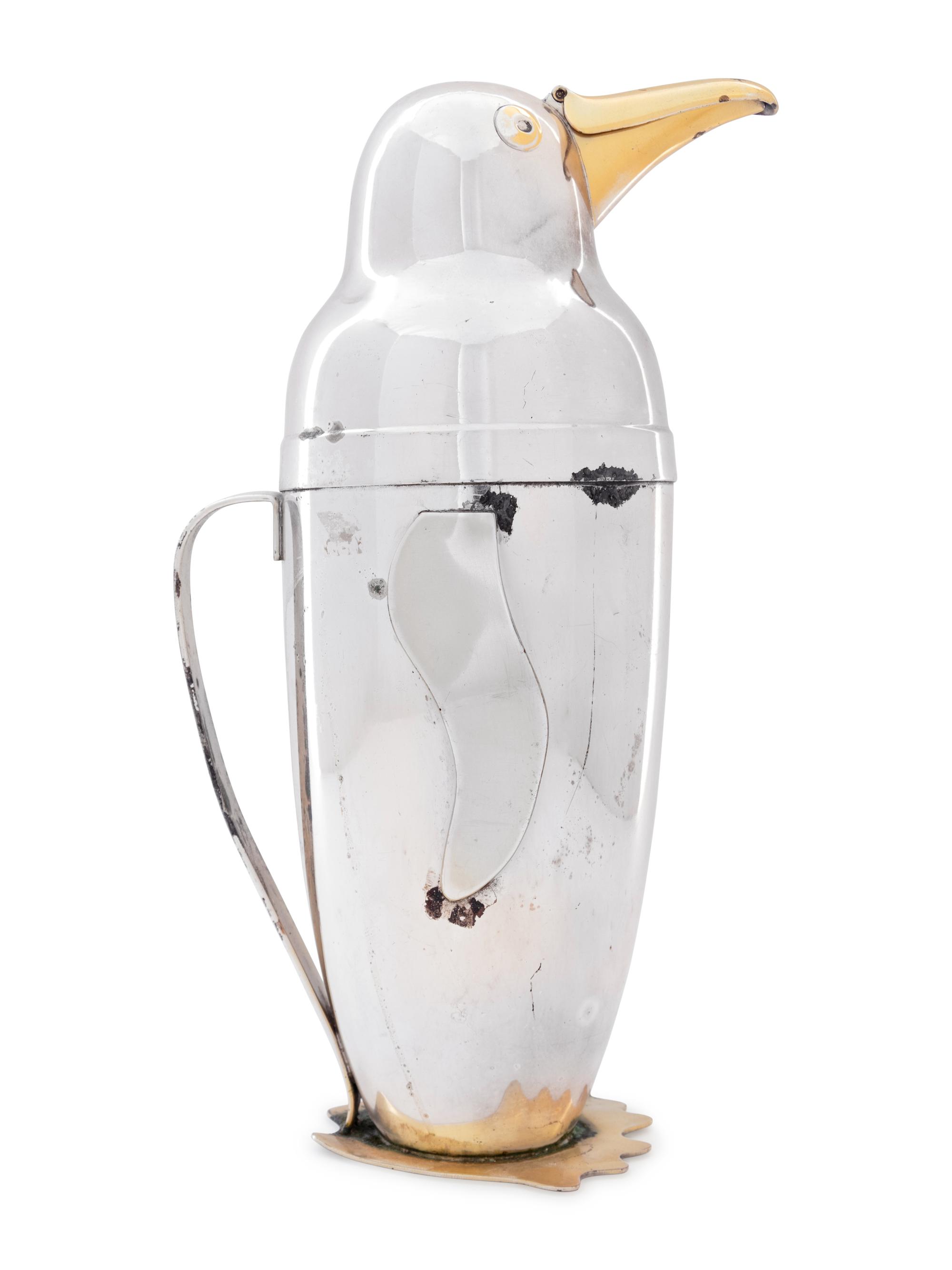 A Napier Silver-Plate Penguin Form Cocktail Shaker