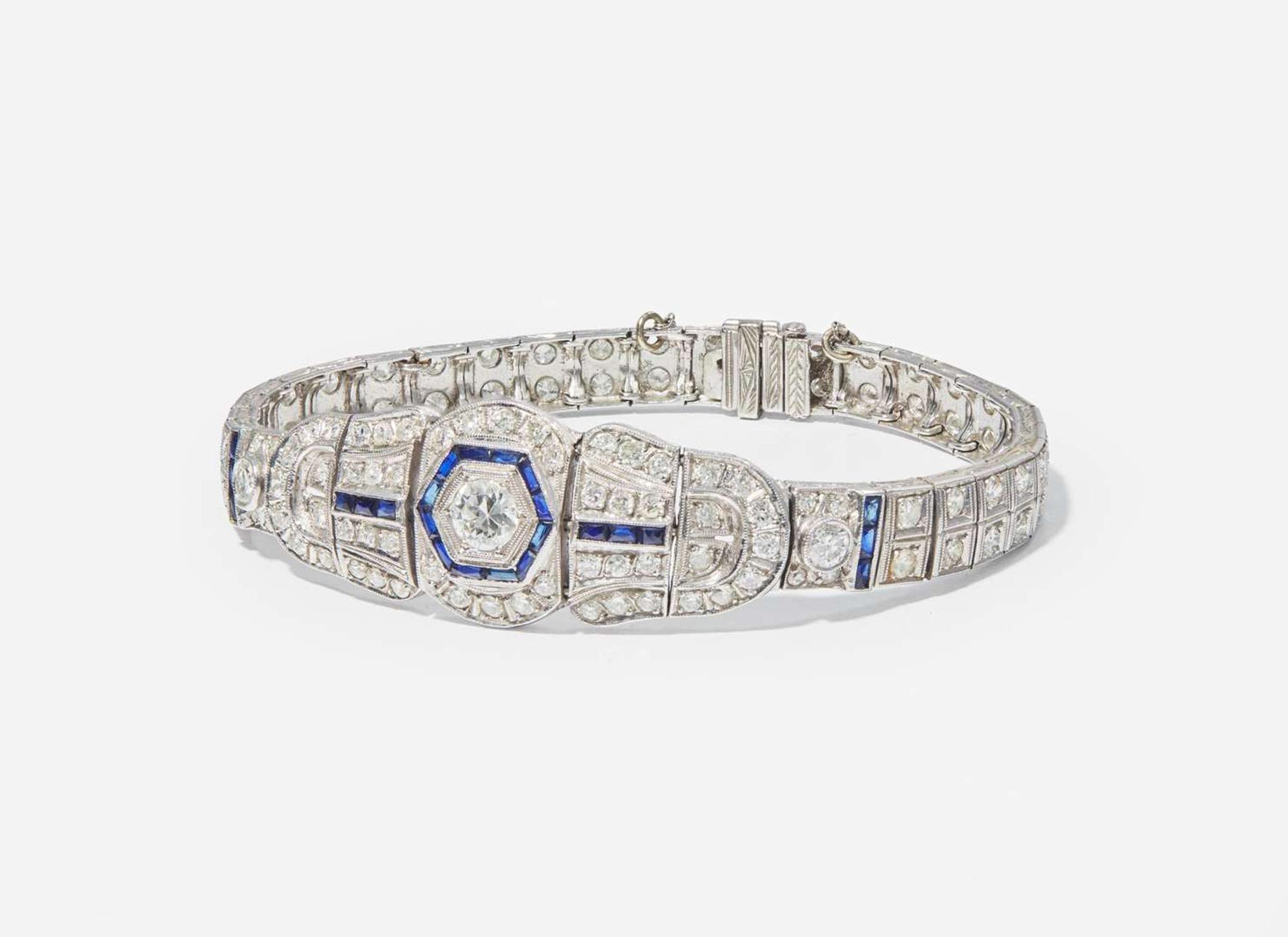 An Art Deco Sapphire and Diamond Bracelet