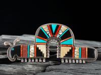 Zuni Silver and Mosaic Inlay Catepillar Pin/Pendant