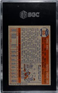 A 1957 Topps Ernie Banks Baseball Card No. 55 (SGC 6 EX/NM)