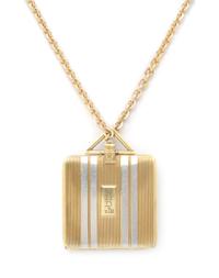 An Art Deco Yellow Gold and Platinum Locket, 34.50 dwts.